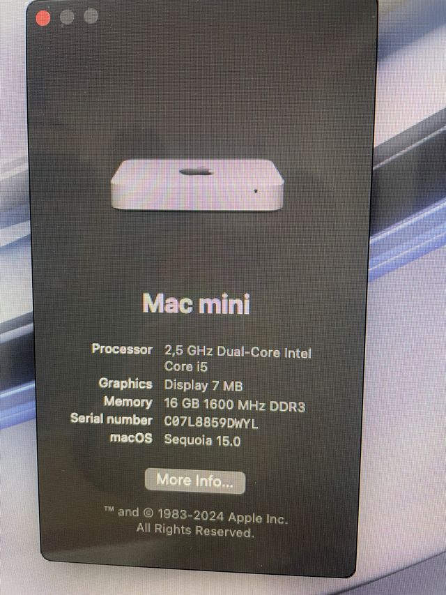 Mac mini i5 16GB RAM