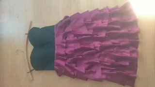 Vestido fiesta negro y morado