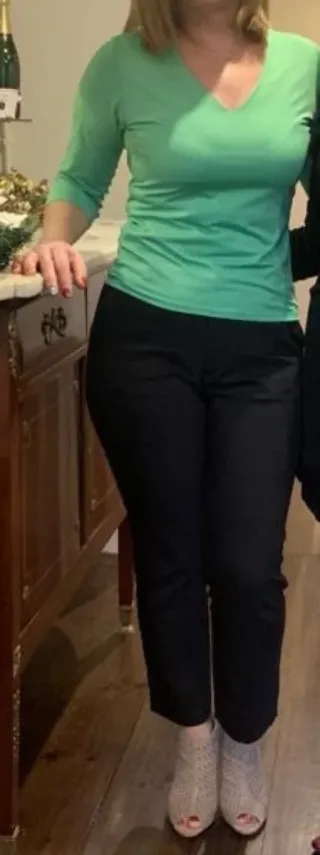 Blusa verde manga 3/4 mujer