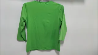Blusa verde manga 3/4 mujer