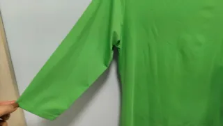 Blusa verde manga 3/4 mujer