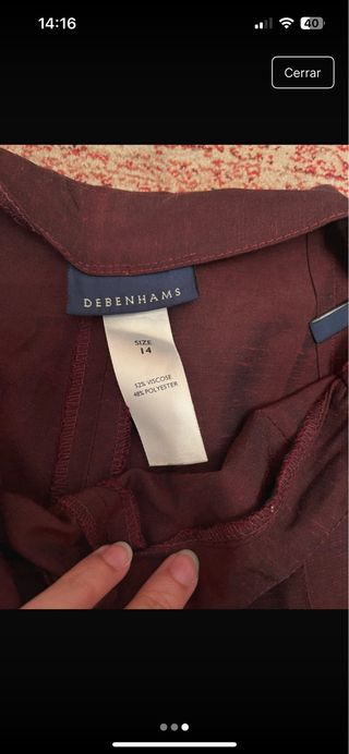 Pantalón de vestir granate talla XL