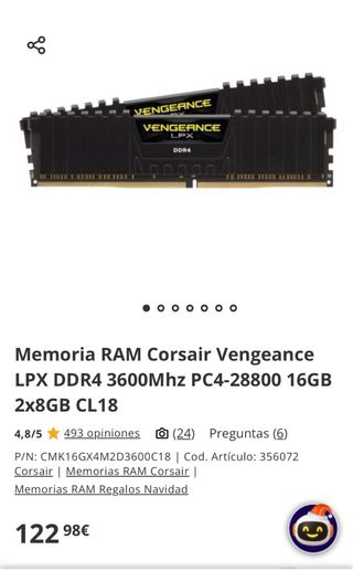 Corsair Vengeance LPX DDR4 16GB (2x8GB) 3600MHz