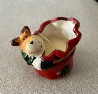 Candela Renna Natale Ceramica Nuova