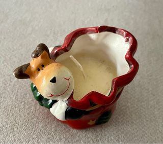 Candela Renna Natale Ceramica Nuova