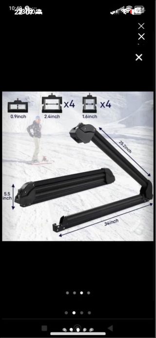 Soporte porta esquís negro