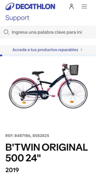 Bicicleta infantil BTWIN azul y rosa