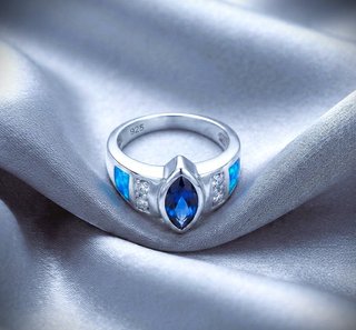 Anillo Plata Ley Amatista, Ópalo,Topacio. Talla 16