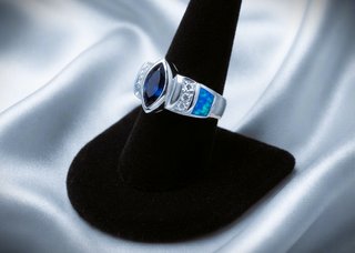 Anillo Plata Ley Amatista, Ópalo,Topacio. Talla 16