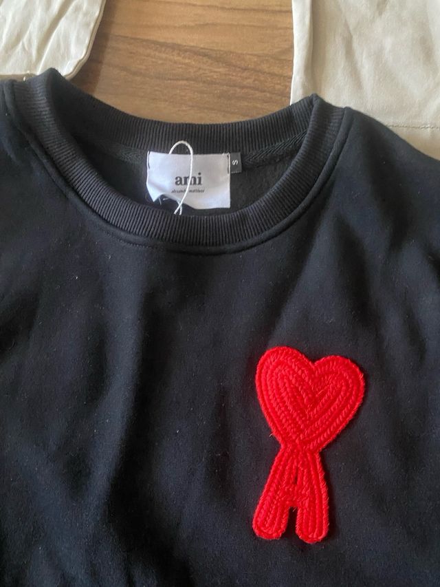 Sudadera Ami Paris Talla S Negra