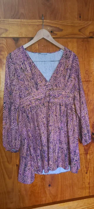 Vestido manga larga estampado