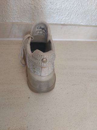 Zapatillas Buffalo Mujer Plata/Blanco