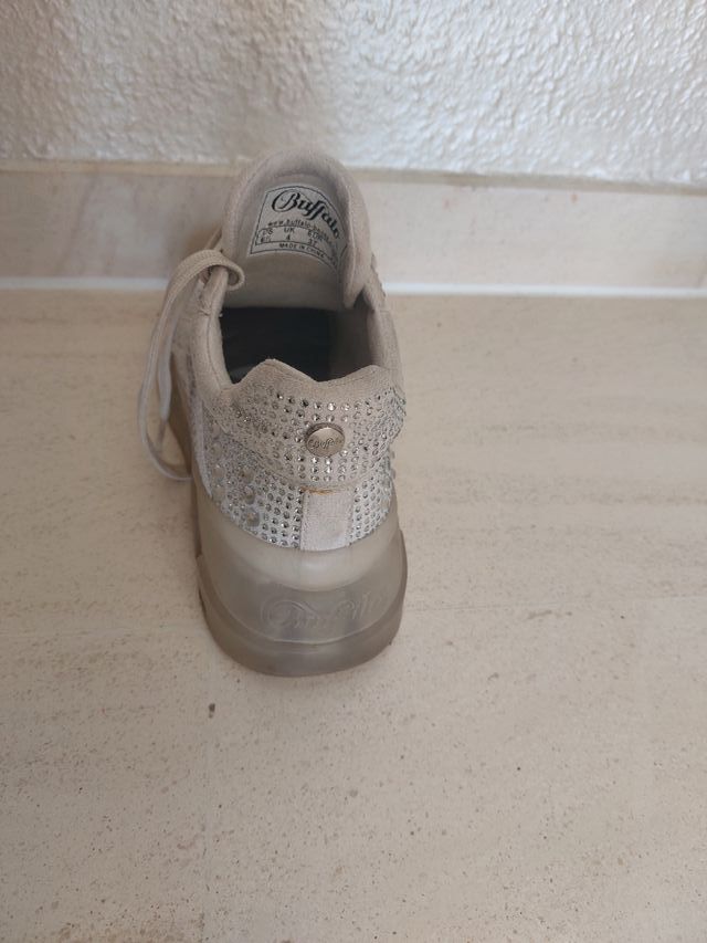 Zapatillas Buffalo Mujer Plata/Blanco