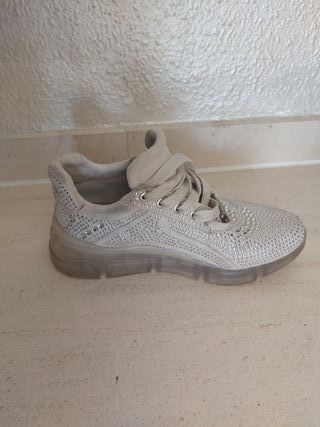 Zapatillas Buffalo Mujer Plata/Blanco