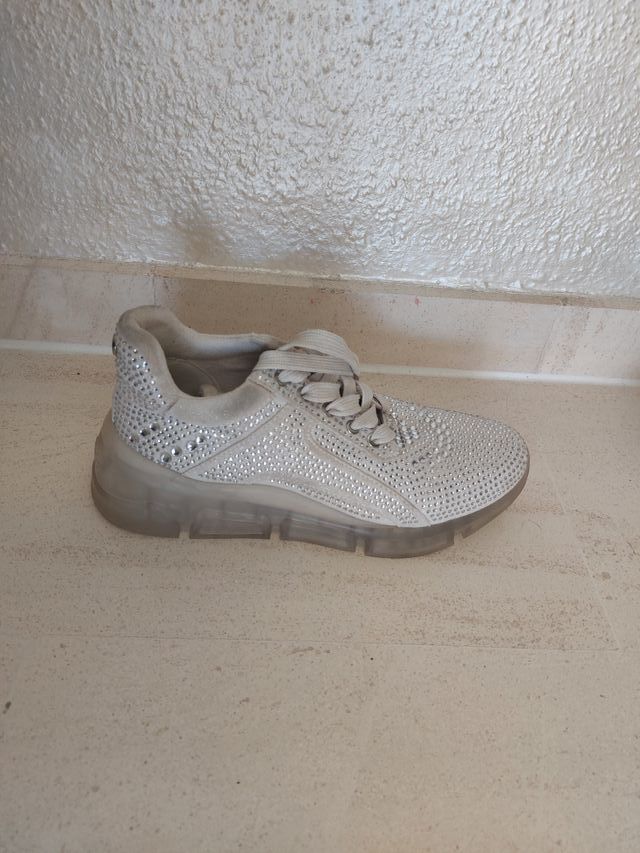 Zapatillas Buffalo Mujer Plata/Blanco