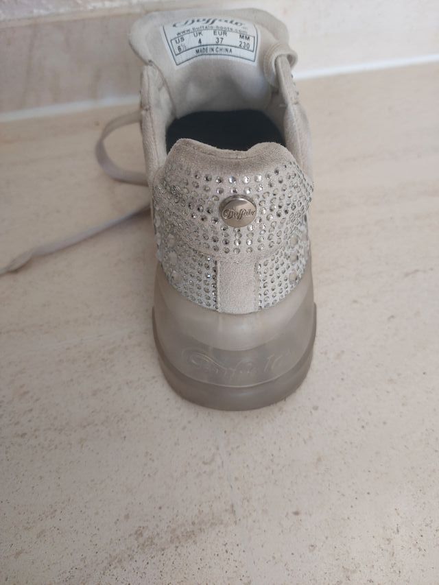 Zapatillas Buffalo Mujer Plata/Blanco