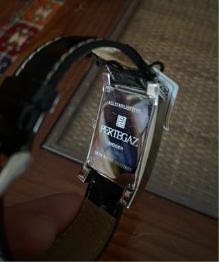 Reloj Pertegaz Correa Negra y Caja acero inox