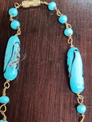 Collana in vetro di Murano Blu e Multicolore