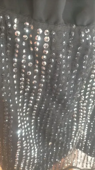 Vestido fiesta lentejuelas negro talla S