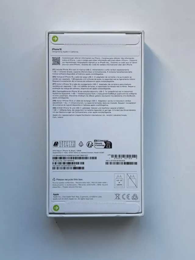 iPhone 16 negro 128gb a estrenar.