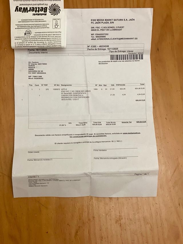 iPad Air (2025) 11 128GB WiFi Gris