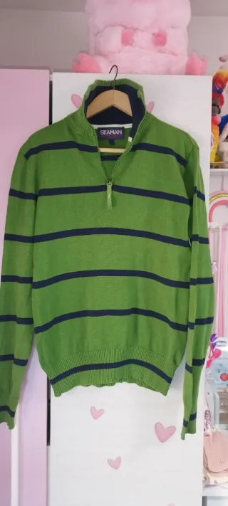 Jersey rayas verde y azul SEAMAN Talla m
