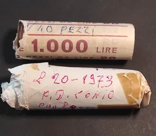 F.D.C. 40+40 pezzi da 20 Lire italiane 1973/1974