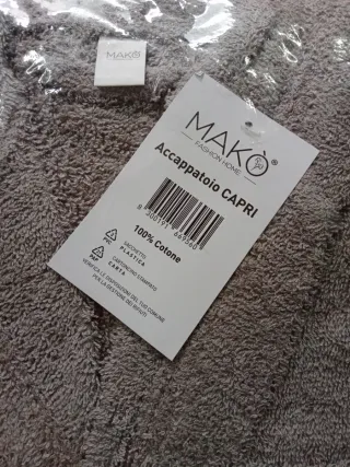 Accappatoio unisex tg M grigio