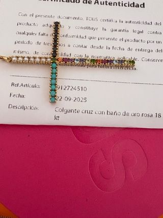 Colgante Tous Cruz Vermeil dorado