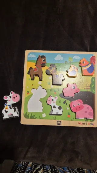 Puzzle Madera Bebé Granja Animales