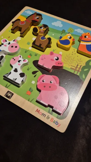 Puzzle Madera Bebé Granja Animales
