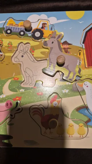 Puzzle Madera Bebé Granja Animales