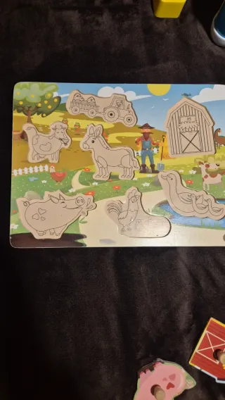 Puzzle Madera Bebé Granja Animales