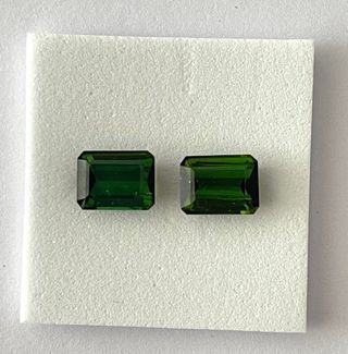 Turmalinas verdes. Talla esmeralda - 3.62 ct