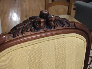 Sillas vintage madera y tela