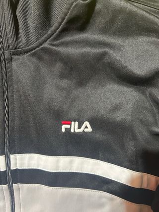 Giacca Track Fila Vintage Anni '90 Nera Grigia L