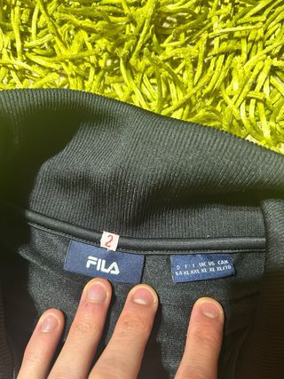 Giacca Track Fila Vintage Anni '90 Nera Grigia L