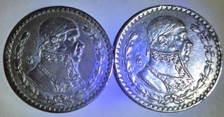 Messico, 2 monete da un peso 1959 e 1962.Cond.SPL