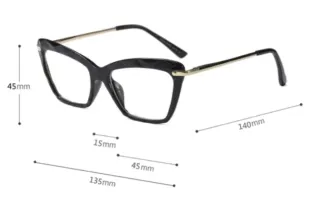 Gafas de diseño negro y dorado graduadas