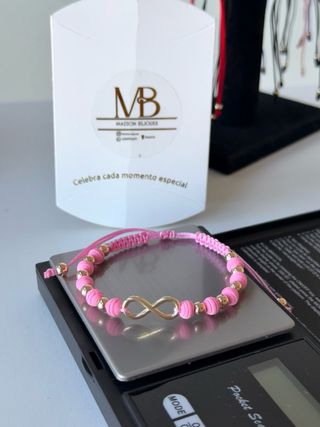 Pulsera Oro Laminado 18k Infinito Rosa