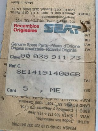 Platinos Femsa 12146-1 J Renault, Simca, Seat