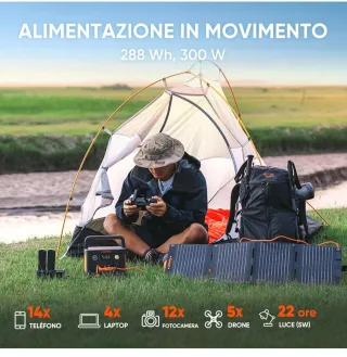 Power Station 300 Plus + Pannello Solare 40W