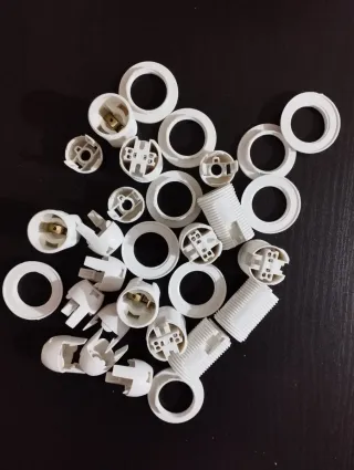 Pack 10 Portalámparas E14 Blanco