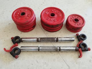 Pesas Gimnasio 2 Mancuernas + Discos