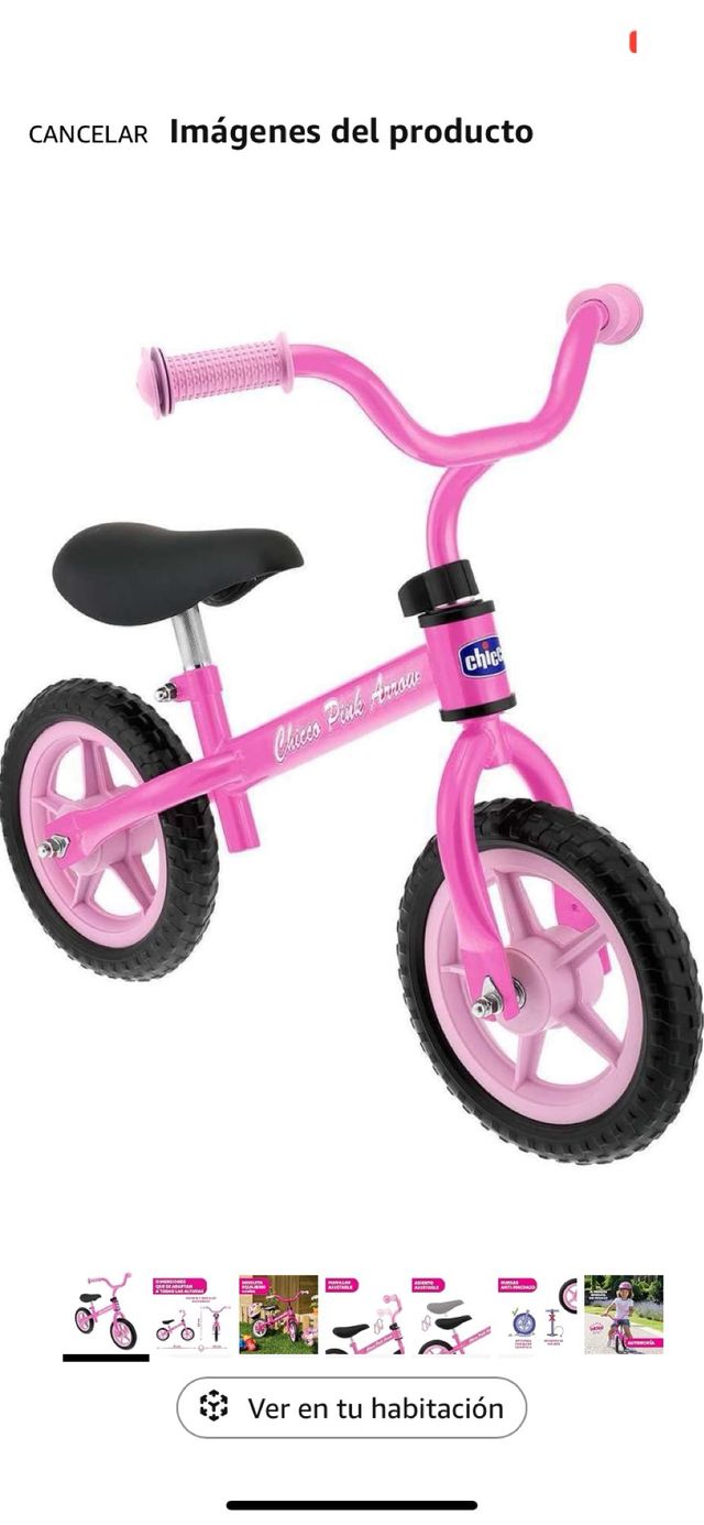 Bicicleta Chicco sin pedales rosa