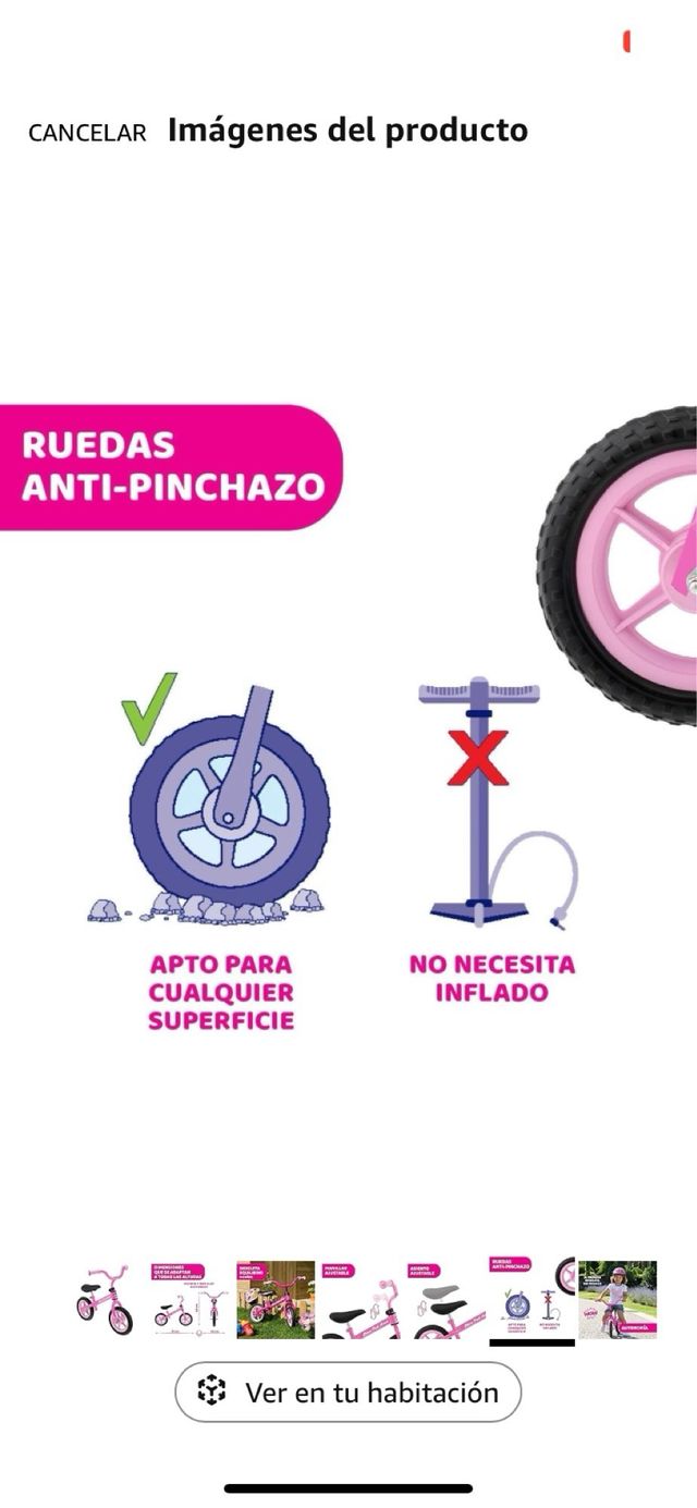 Bicicleta Chicco sin pedales rosa