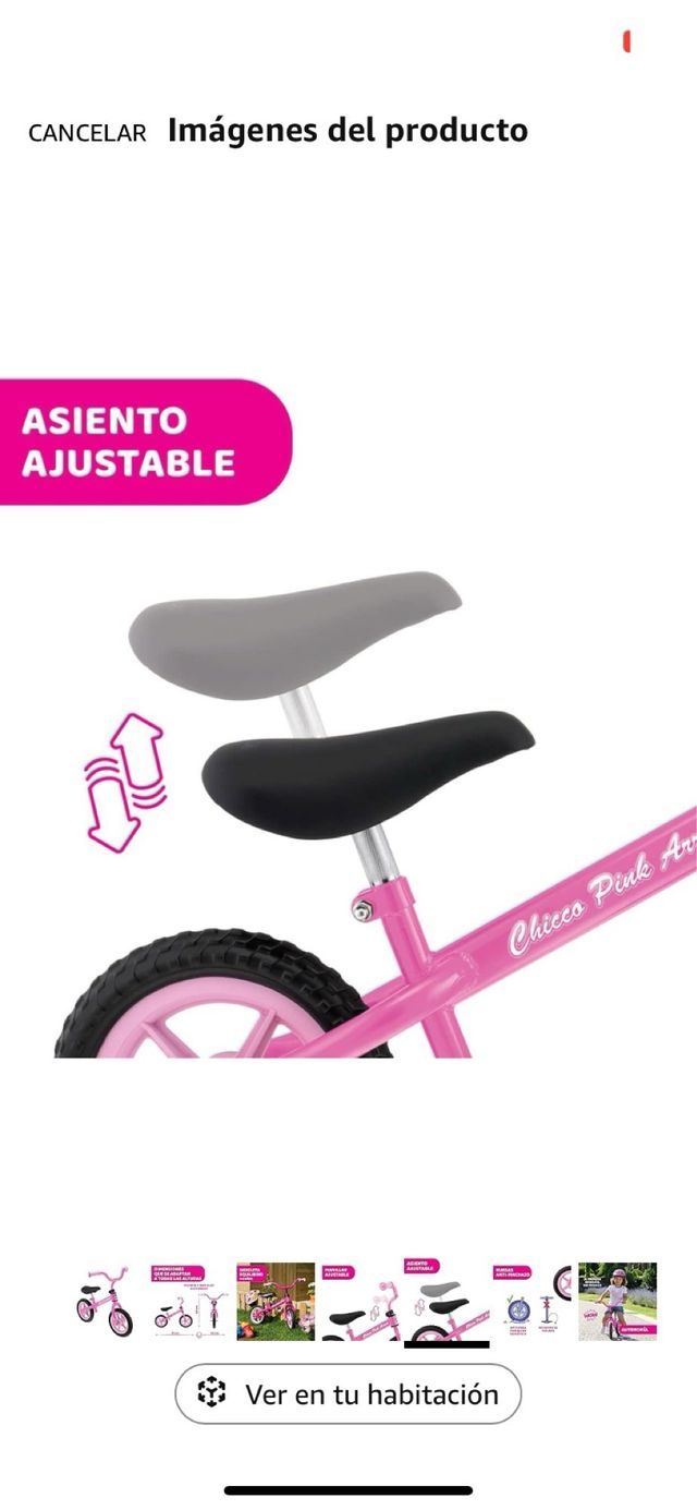 Bicicleta Chicco sin pedales rosa