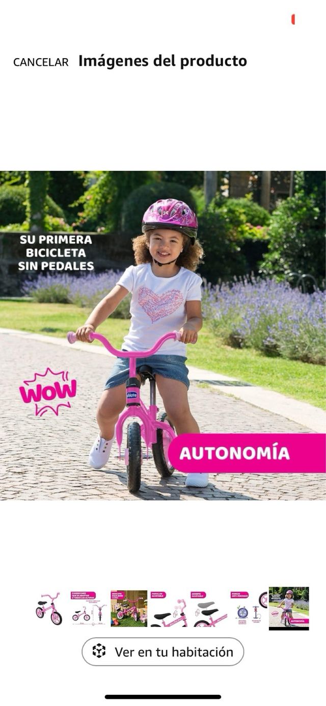 Bicicleta Chicco sin pedales rosa