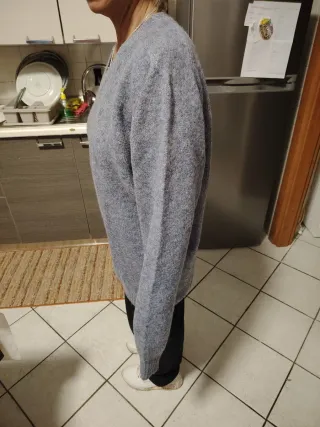 Maglione uomo grigio scollo a V