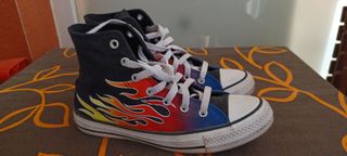 Zapatillas altas niño llamas multicolor